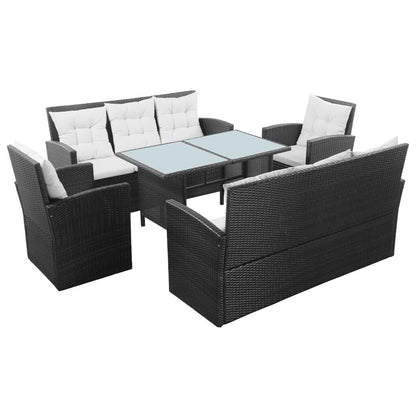 vidaXL Set da giardino con divano componibile e tavolo in rattan - 47,2 x 27,6 x 26