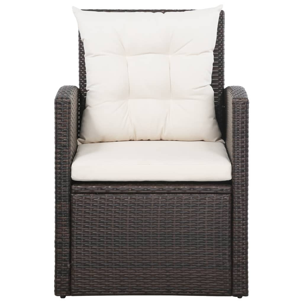 vidaXL Set da giardino con divano componibile e tavolo in rattan - 47,2 x 27,6 x 26