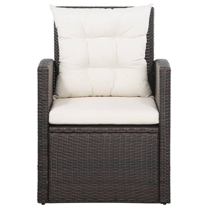 vidaXL Set da giardino con divano componibile e tavolo in rattan - 47,2 x 27,6 x 26