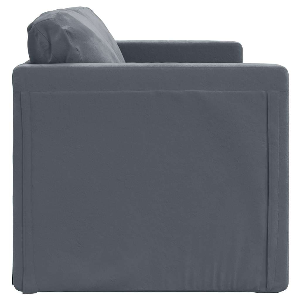 vidaXL Divano letto da pavimento grigio scuro in velluto compatto - 48,0 x 48,0 x 21,7 cm