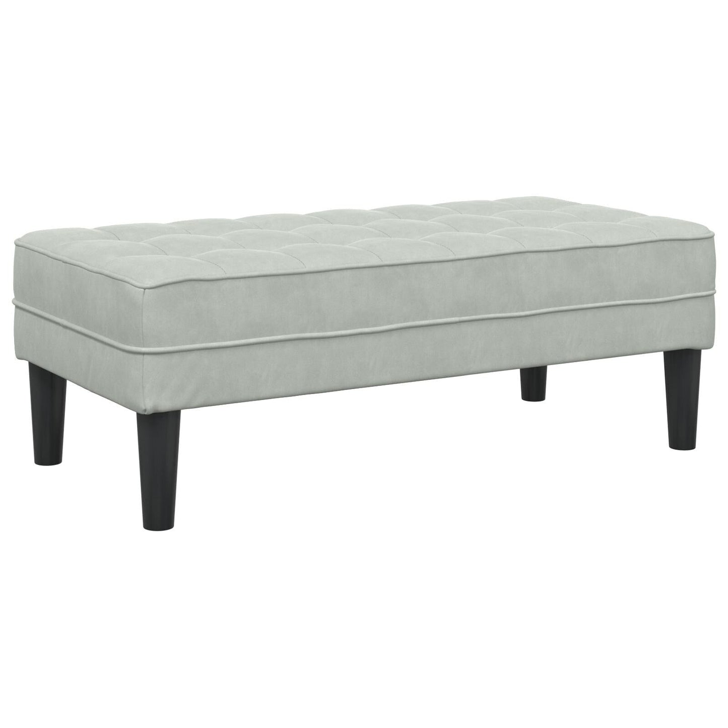 vidaXL Divano da giardino a L in velluto nero/grigio scuro/grigio chiaro - 68,1 x 51,6 x 26,4