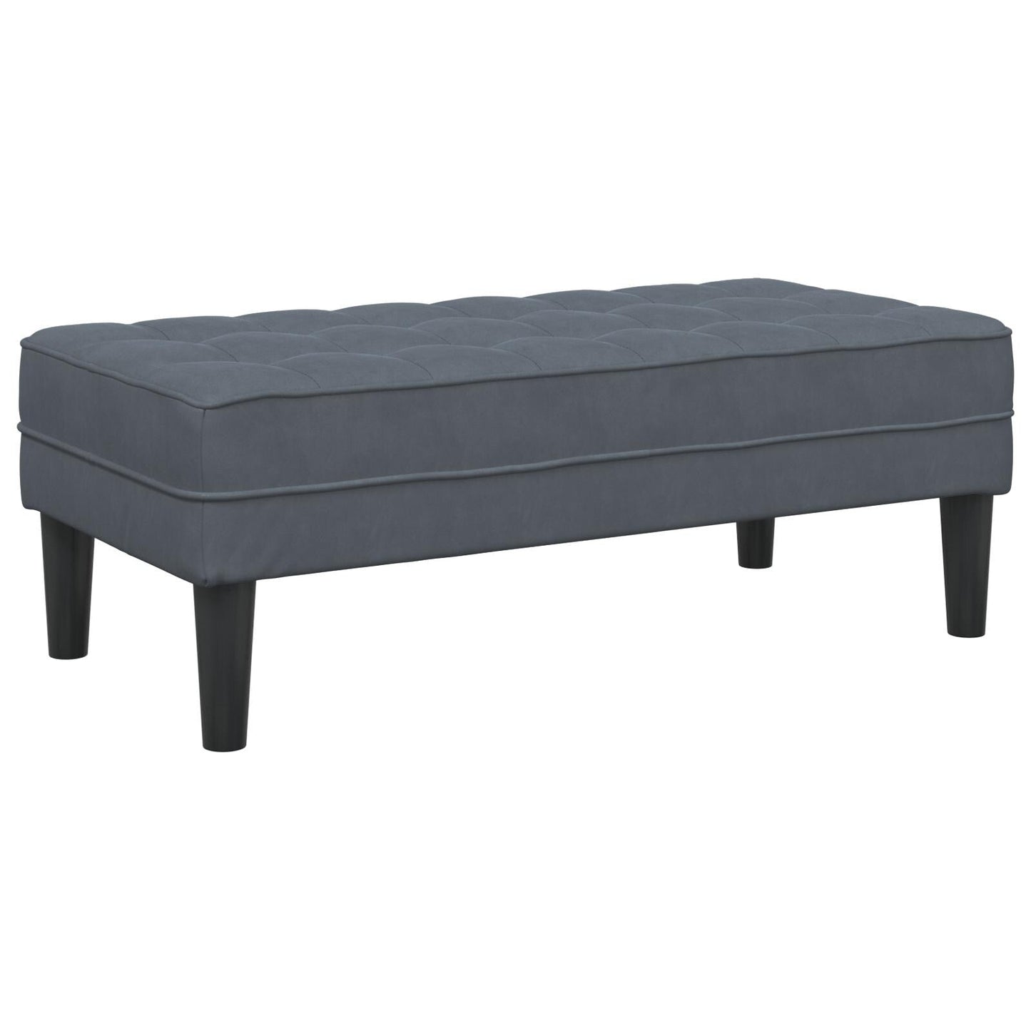 vidaXL Divano da giardino a L in velluto nero/grigio scuro/grigio chiaro - 68,1 x 51,6 x 26,4
