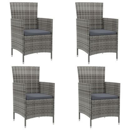 vidaXL Sedie da giardino per tutte le stagioni, sedia da pranzo singola con cuscini in polyrattan