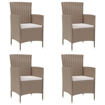 vidaXL Sedie da giardino per tutte le stagioni, sedia da pranzo singola con cuscini in polyrattan