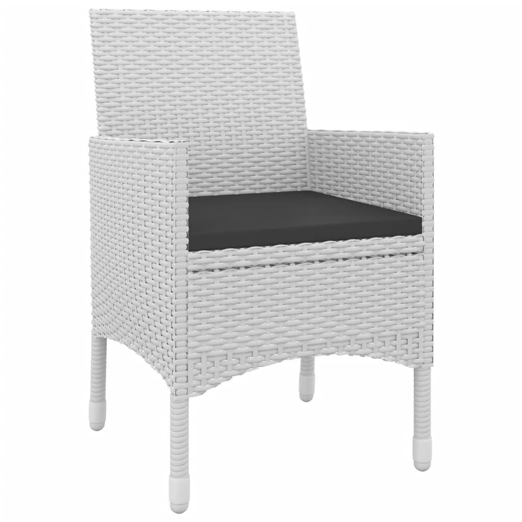 vidaXL Set da pranzo per patio con tavolo e sedie da esterno in polyrattan e vetro