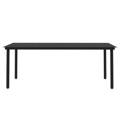 vidaXL Set da pranzo per patio con tavolo e sedie da esterno in polyrattan e vetro