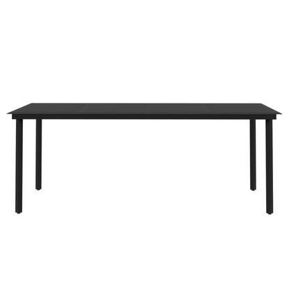 vidaXL Set da pranzo per patio con tavolo e sedie da esterno in polyrattan e vetro