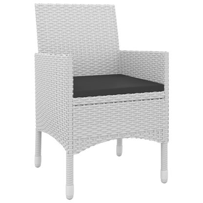 vidaXL Set da pranzo per patio con tavolo e sedie da esterno in polyrattan e vetro