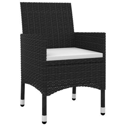 vidaXL Set da pranzo per patio con tavolo e sedie da esterno in polyrattan e vetro