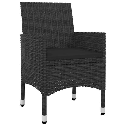 vidaXL Set da pranzo per patio con tavolo e sedie da esterno in polyrattan e vetro