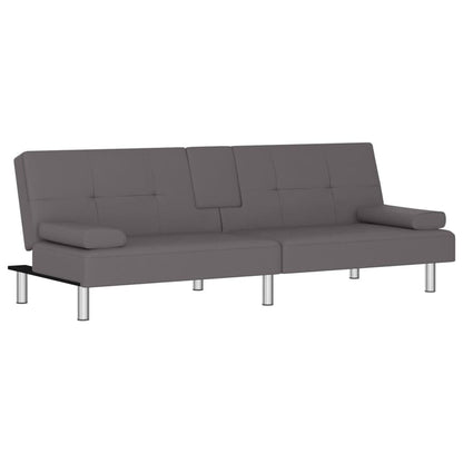 vidaXL Divano Letto Pieghevole con Portabicchieri in Similpelle - 78,7 x 35 x 27,6 cm