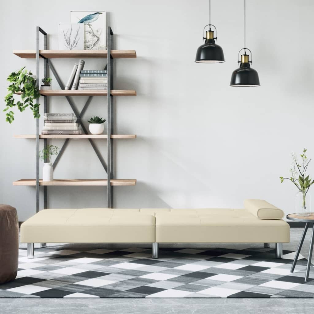 vidaXL Divano Letto Pieghevole con Portabicchieri in Similpelle - 78,7 x 35 x 27,6 cm