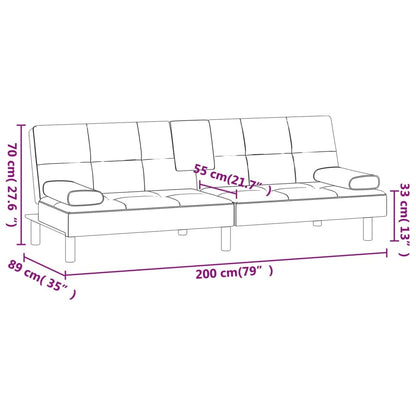vidaXL Divano Letto Pieghevole con Portabicchieri in Similpelle - 78,7 x 35 x 27,6 cm