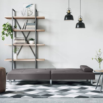 vidaXL Divano Letto Pieghevole con Portabicchieri in Similpelle - 78,7 x 35 x 27,6 cm