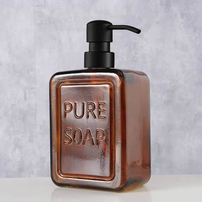 Dispenser di sapone in vetro vintage PURE SOAP 18 FL OZ - 18 Fl Oz
