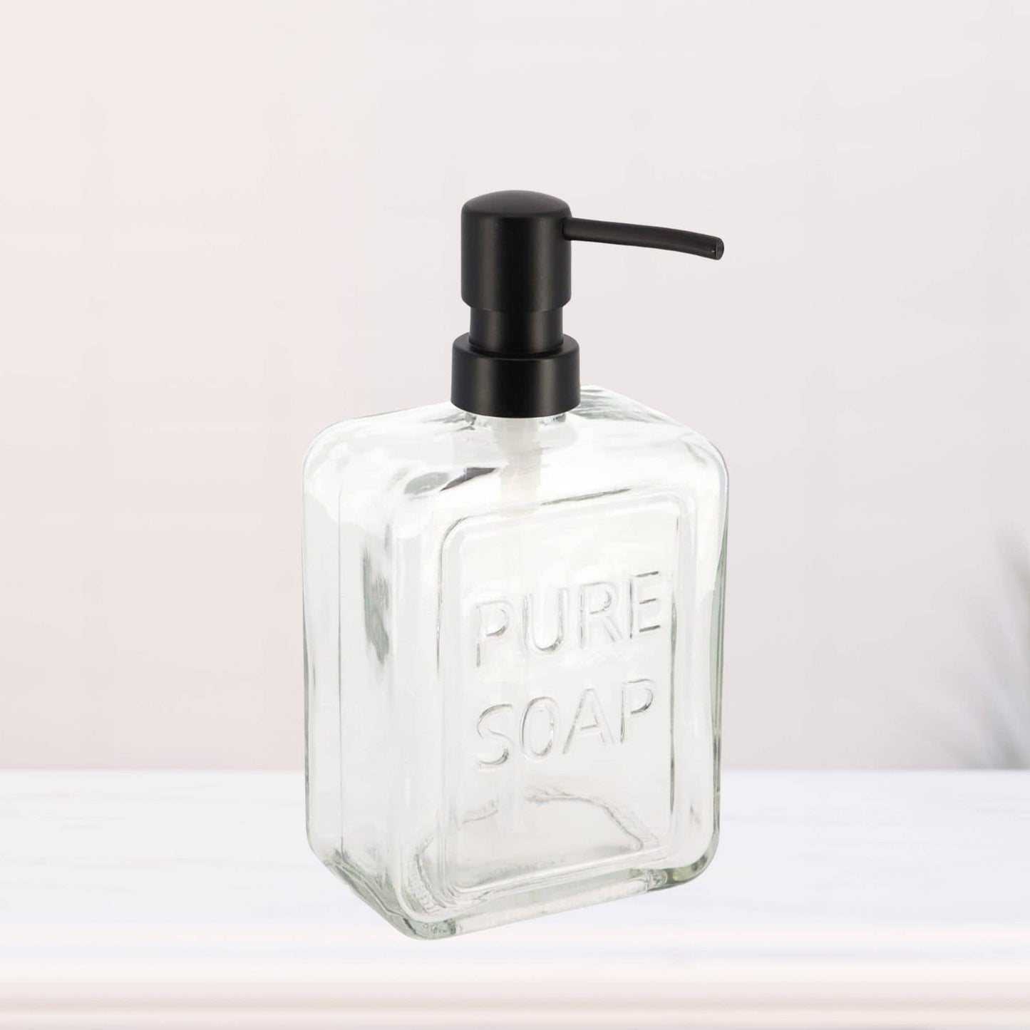 Dispenser di sapone in vetro vintage PURE SOAP 18 FL OZ - 18 Fl Oz