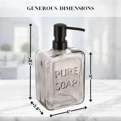 Dispenser di sapone in vetro vintage PURE SOAP 18 FL OZ - 18 Fl Oz