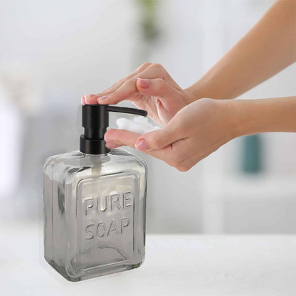 Dispenser di sapone in vetro vintage PURE SOAP 18 FL OZ - 18 Fl Oz